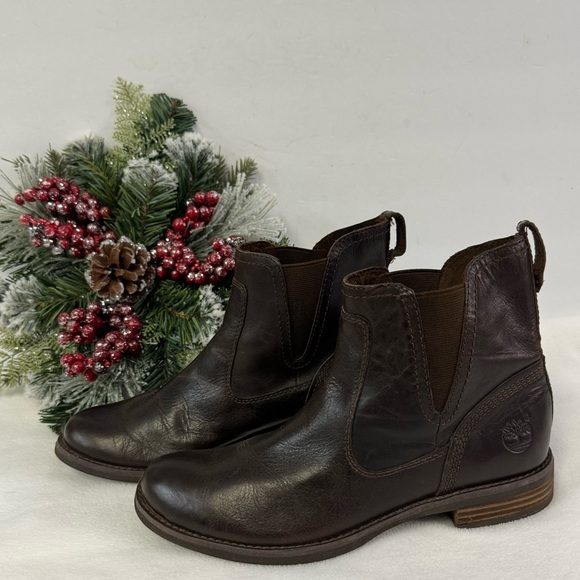 Timberland Women’s Savin Hill Chelsea Brown Boot Size 7.5 - Picture 3 of 6